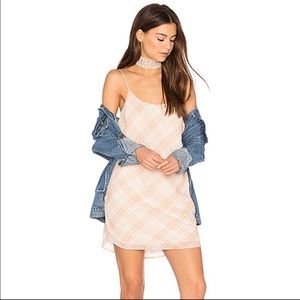 Privacy Please ramsay plaid mini dress tan white S